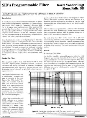 [SID's Programmable Filter: the filter in one SID chip may not be identical to that in another (1/3)]