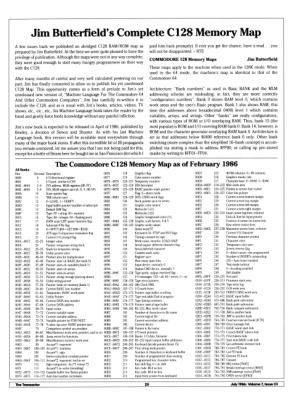 [Jim Butterfield's Complete C128 Memory Map (1/5)]