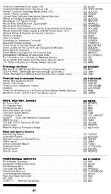 [CompuServe IntroPak page 40/44 
Information Service Highlights (4/6)]